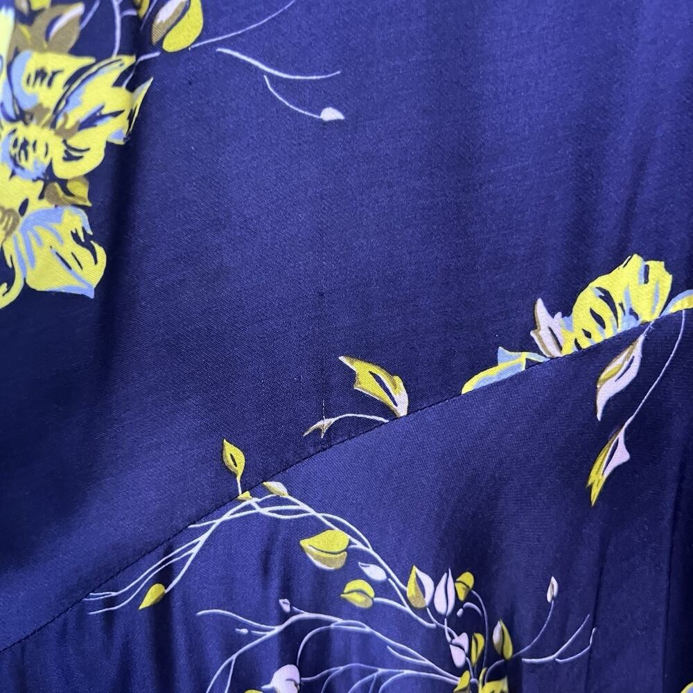 Max&Co. Purple Floral Shift Midi Dress Hi Lo Ruffle Skirt Sz XS S ? Half Slv - Picture 10 of 10